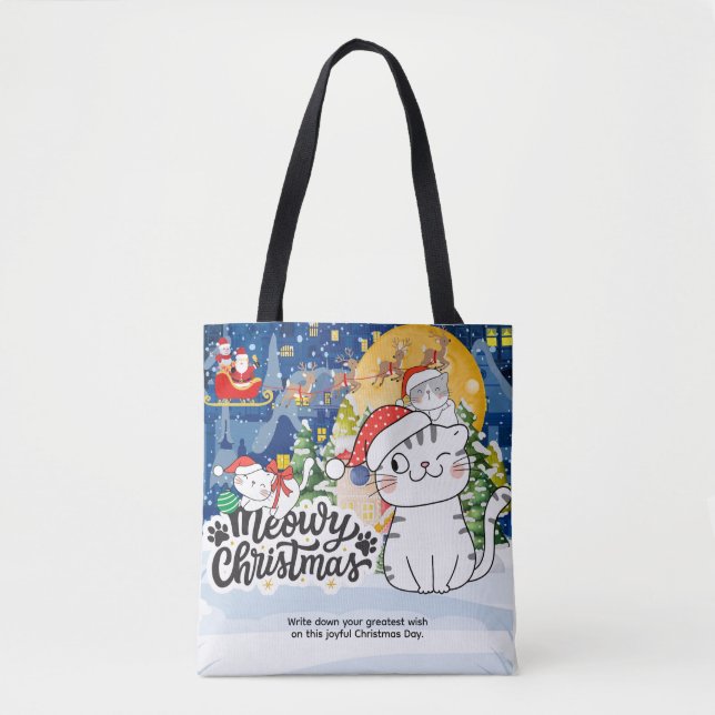Meowy Christmas Tasche (Vorderseite)