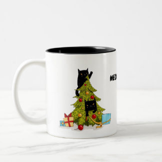 Meowy Christmas Tree Black Cats Tasse