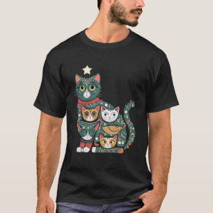 Meowy Christmas Tree: Feline Fun Festival T-Shirt