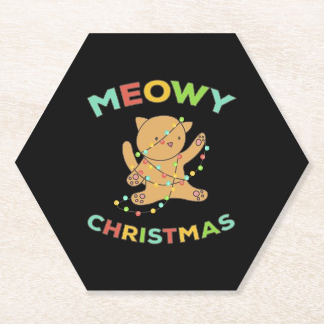 Meowy Christmas Untersetzer (Vorderseite)
