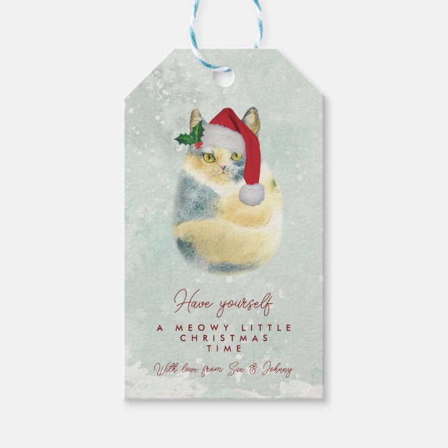 Meowy Kleine Weihnachtsgeschenke Geschenkanhänger (Vorderseite)
