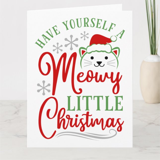 Meowy Little Christmas Karte (Vorderseite)