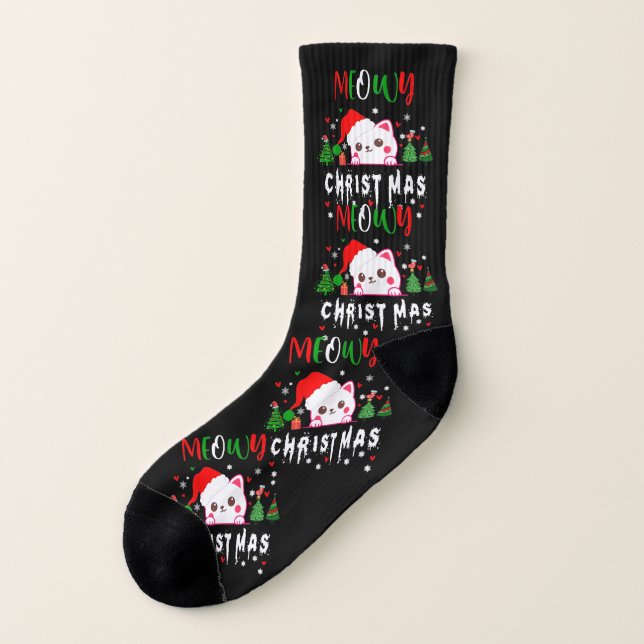 Meowy Noël Amoureux des chats joyeux Noël chaton (Droite intérieur)