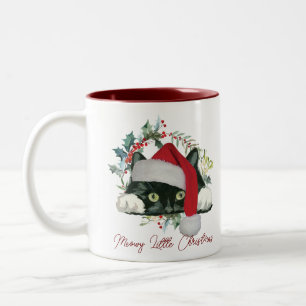 meowy noël chat de vacances santa hat mug