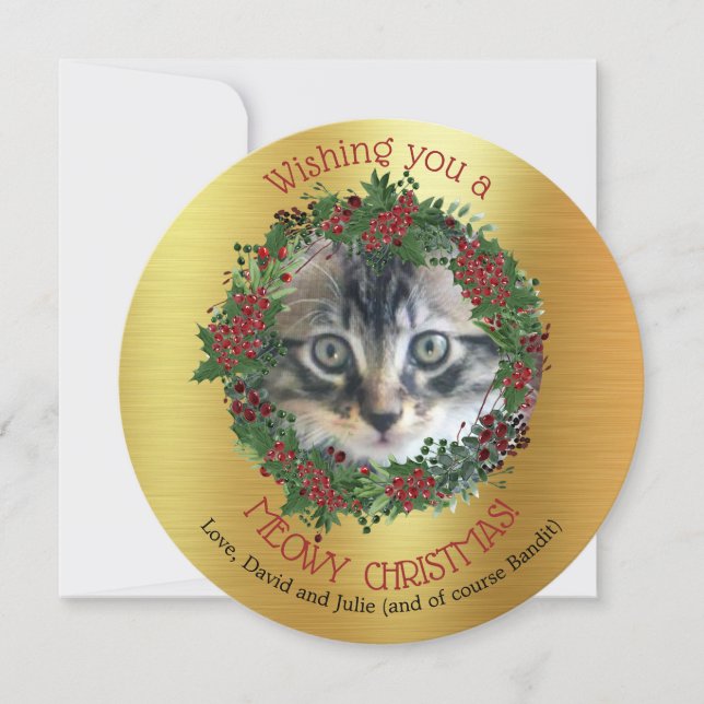 MEOWY NOËL || Votre Carte photo de chat (Devant)