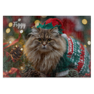Meowy Norwegische Waldkatze Weihnachten Personalis Schneidebrett