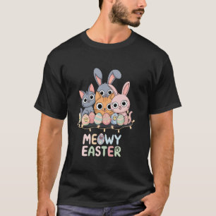 Meowy Osterhase Katzen Frühlingsglück Tier Haustie T-Shirt