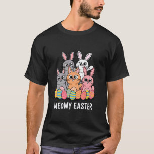 Meowy Osterhase Lustige Katzen Frühling Tier Haust T-Shirt