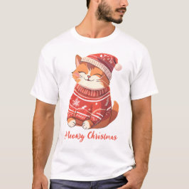 Meowy Weihnachten Herren T - Shirt mit festlicher