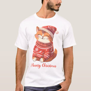 Meowy Weihnachten Herren T - Shirt mit festlicher