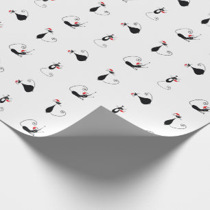Meowy Weihnachten - mit einer Kappe bedecktes Geschenkpapier