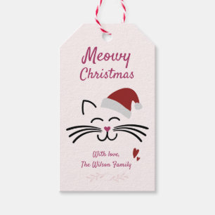 Meowy Weihnachten - Niedliche Kätzchen w. Nikolaus Geschenkanhänger