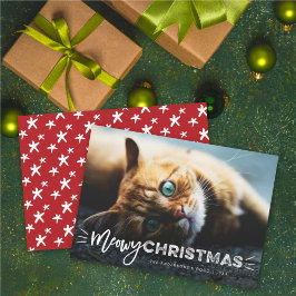 Meowy Weihnachten Pinselschrift Cat Lover Foto Pet