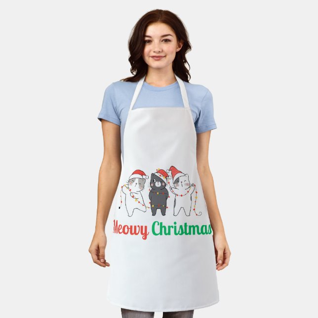 Meowy Weihnachten Schürze (Getragen)