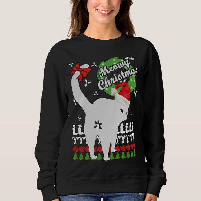 Meowy Weihnachten Sweatshirt (Vorderseite)