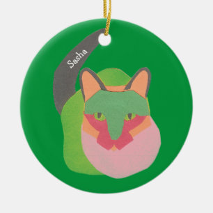 Meowy Weihnachten von Ihrer Katze personalisiert Keramik Ornament