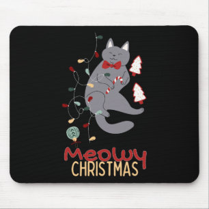 Meowy Weihnachten Weihnachten Weihnachten Lichter1 Mousepad