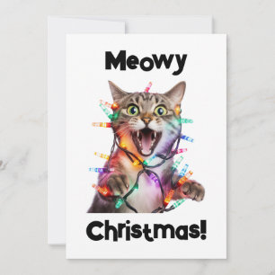 Meowy Weihnachts Cat Holiday Card Spaß Feiertagskarte