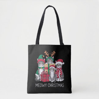 Meowy Weihnachts Cat Xmas Funny Cats Lover Tasche