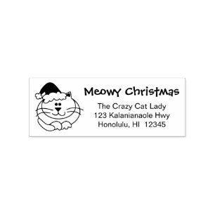 Meowy Weihnachtsadressen-Briefmarken-Katzen-Dame Gummistempel