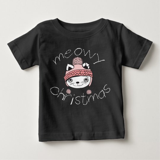 Meowy Weihnachtsbaby-Geldstrafe-Jersey-T - Shirt