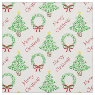 Meowy Weihnachtsbaum Print Holiday Trees & Wreaths Stoff