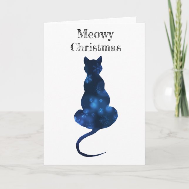Meowy Weihnachtskarte Leere drinnen Feiertagskarte (Vorderseite)