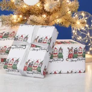 Meowy Weihnachtskatze Niedliche Katzen mit Santa C Geschenkpapier