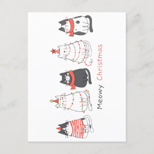 Meowy Weihnachtskatzen Feiertagspostkarte