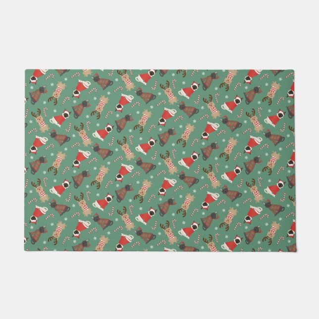 Meowy Weihnachtskatzen Fußmatte (Vorderseite)