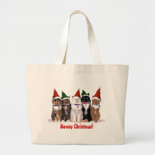 "Meowy Weihnachtskatzen " Jumbo Stoffbeutel