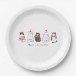 Meowy Weihnachtskatzen Pappteller