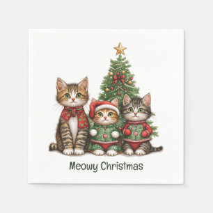 Meowy Weihnachtskatzen Serviette