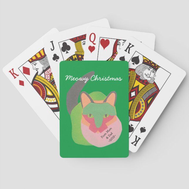 Meowy Weihnachtskleines Geschenk Spielkarten (Rückseite)