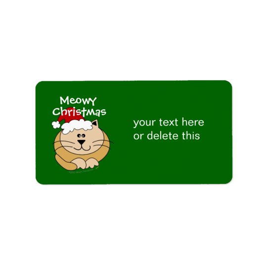 Meowy Weihnachtsniedliche Adressetikett
