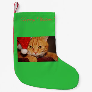 Meowy Weihnachtsniedliche Katze kundenspezifischer Kleiner Weihnachtsstrumpf