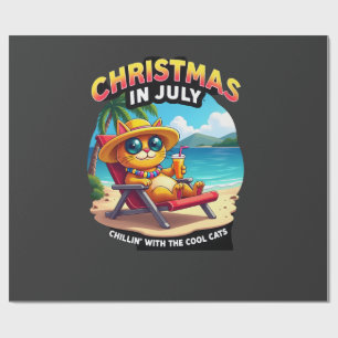Meowy Xmas Sommer Weihnachten im Juli Chillin Cool Geschenkpapier