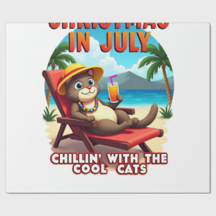 Meowy Xmas Sommer Weihnachten im Juli Chillin Cool Geschenkpapier