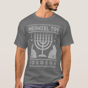 Meowzel Tov Cat Lovers Jüdischer Urlaub Ugly Hanuk T-Shirt