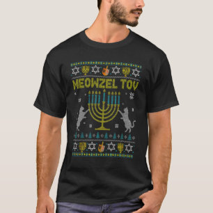 Meowzel Tov Chanukah Jüdischer Cat Owner Ugly Hanu T-Shirt
