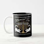 Meowzel Tov Funny Chanukah Hanukkah Ugly Sweater Zweifarbige Tasse<br><div class="desc">Meowzel Tov Funny Chanukah Hanukkah Ugly Sweater</div>