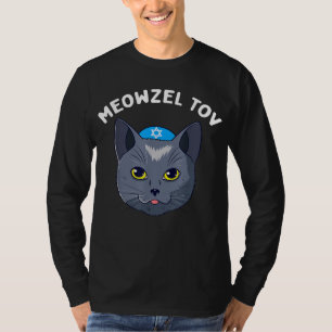 Meowzel Tov Hanukkah Cat Chanukah Funny Jewish Xma T-Shirt