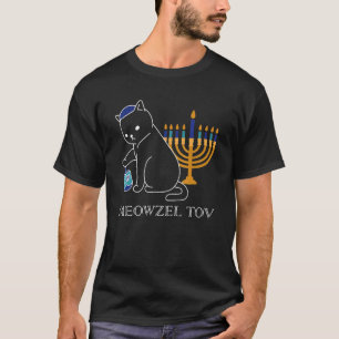 Meowzel Tov Süße Katze Mazel Tov Menora Chanukka T-Shirt