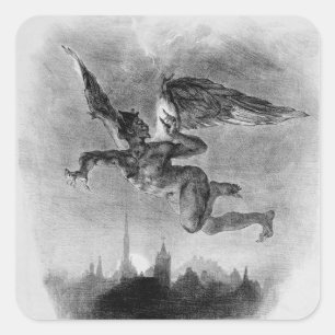 Mephistopheles Einleitung im Himmel Quadratischer Aufkleber