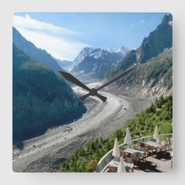 Mer de Glace - Chamonix France Quadratische Wanduhr