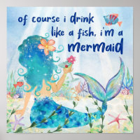 Mer de Mermaid | Boire Comme Un Poster De Poisson