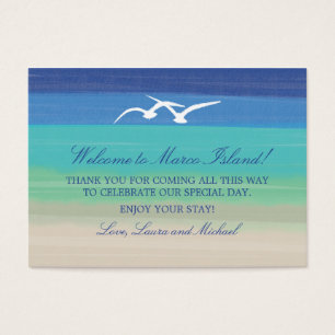 Mer de sable et mouettes Étiquette Faveur mariag