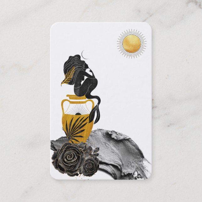*~* Meraid Mystic Silver Gold Luna Business Card Visitenkarte (Vorderseite)