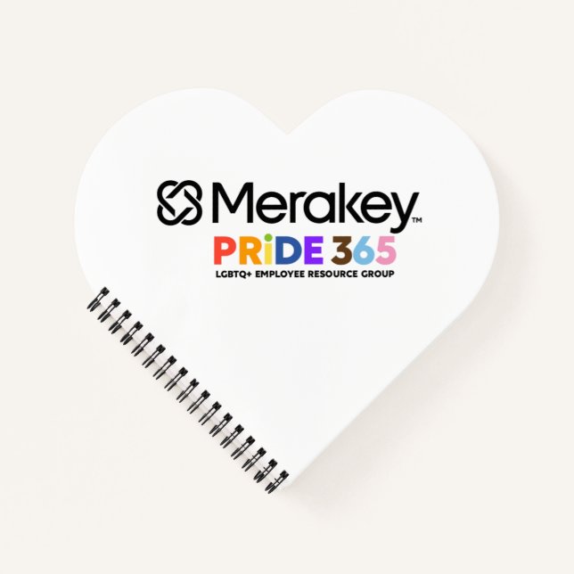 Merakey PRIDE Spiral Heart Shaped Notebook Notizbuch (Vorderseite)