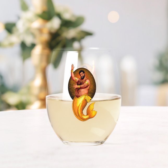 Merbear Lagoon - Rashid Al-Bahr Stemless Wine Glas (Insitu (Hochzeit))